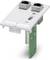An electronic module with two RJ-45 ports mounted on a green circuit board, suitable for network installations.