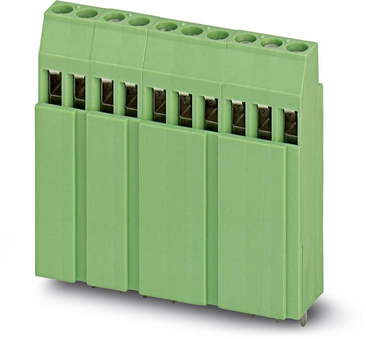 Green electrical plug with multiple connections, suitable for industrial applications and power connections.