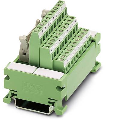 A green electric multi-pin connector, stepped in height, mounted on a mounting bracket.