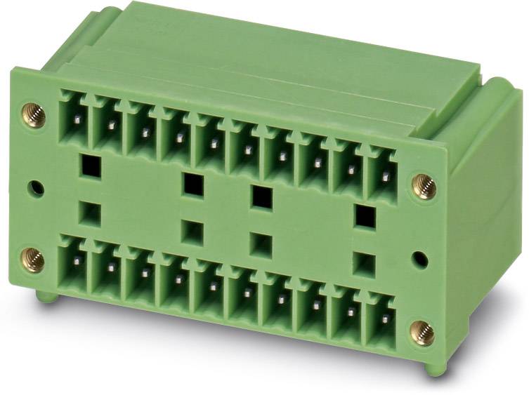 Green multi-socket electrical connector for connecting cables in electrical devices.