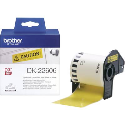 Brother Label roll 62 mm x 15.24 m Film Yellow 1 pc(s) Permanent adhesive DK22606 All-purpose labels