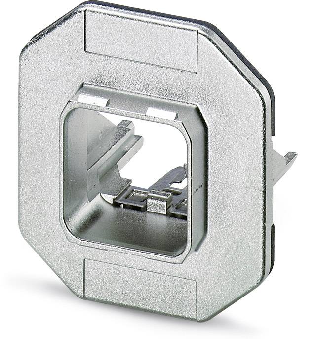 Metallic steel socket with a square internal cavity and rounded corners, suitable for industrial applications.