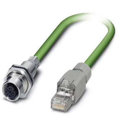 Phoenix Contact 1404368 M12 / RJ45 Network cable, patch cable CAT 5, CAT 5e SF/UTP 1.00 m Green  1 pc(s)