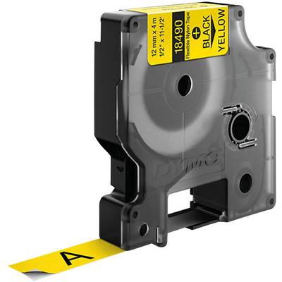 DYMO 18490 Labelling tape   Tape colour: Yellow Font colour: Black 12 mm 3.5 m