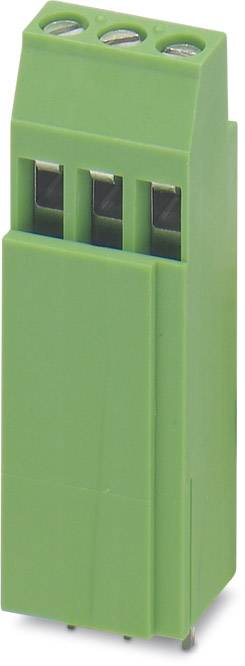 Green electrical connector with three screw terminals, suitable for industrial applications and secure electrical connections.
