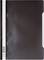 A black folder with a white spine and a barcode. It has a textured surface.