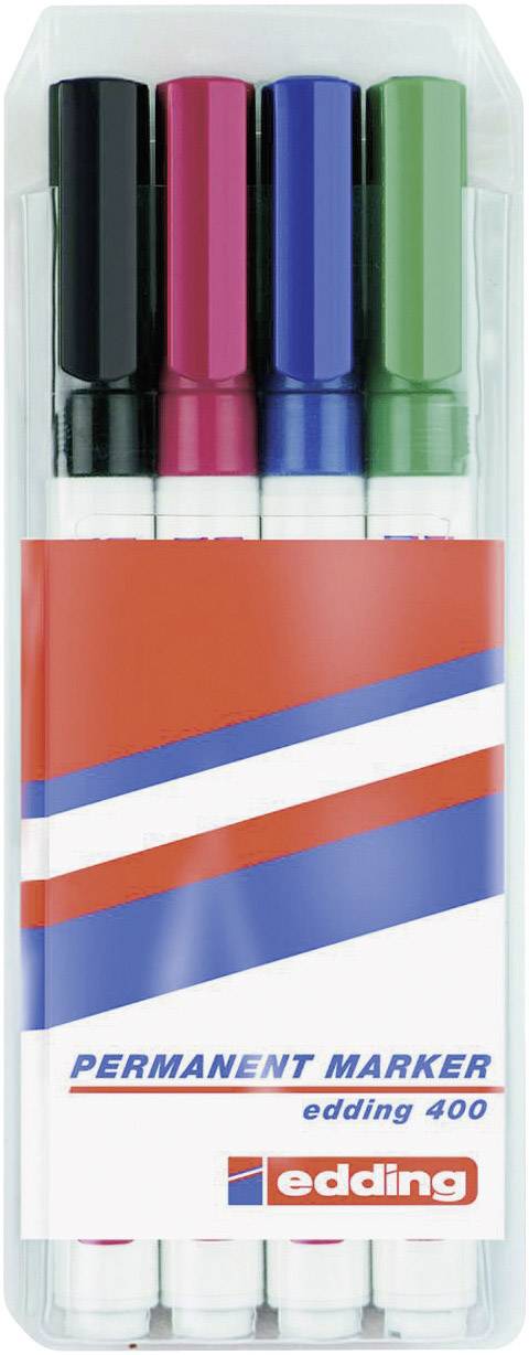 Edding 400 4-400-4-1999 Permanent marker Black, Red, Blue, Green waterproof: Yes