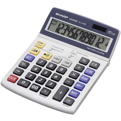 Sharp EL-2125 C  Desk calculator Grey Display (digits): 12 solar-powered, battery-powered (W x H x D) 140 x 22.5 x 195 m