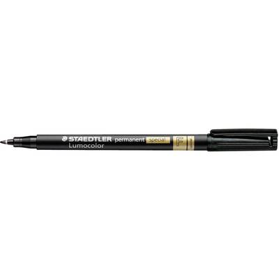 Black Staedtler Permanent Marker, Lumocolor Special, with a fine tip and gold lettering on the casing.