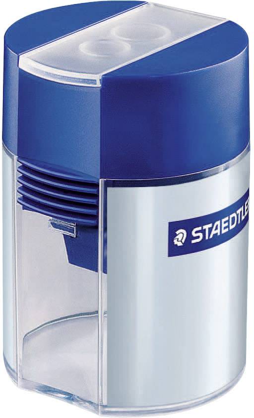 Blue and transparent pencil sharpener with Staedtler logo, for pencils.