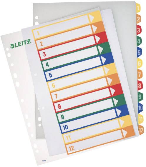 Leitz 12940000 Index A4, Oversized 1-12 Polypropylene Multicolour 12 dividers Printable 12940000