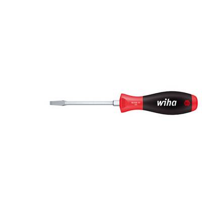 Screwdriver with a red, ergonomic handle and flat blade, brand 'Wiha'. Suitable for craftwork.