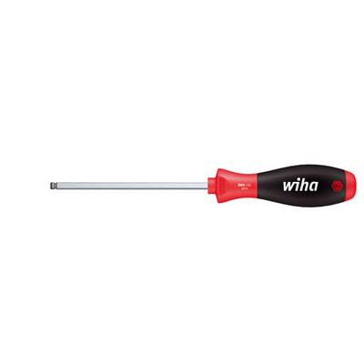 Screwdriver with a black handle and Wiha logo, featuring a long metal shaft for hex socket screws, set against a white background.