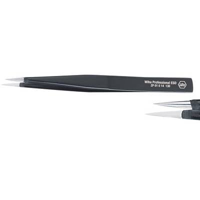 Black tweezers with 'Wiha Professional ESD' inscription and model number, suitable for precise work in electronics.