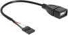Delock USB cable USB 2.0 Pinheader 4-pin , USB-A socket 0.20 m Black UL-approved 83291