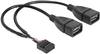 Delock USB cable USB 2.0 Pinheader 8-pin , USB-A socket 0.20 m Black UL-approved 83292