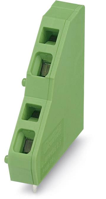 A green electronic component, presumably a module or adapter, with multiple insertion openings and a slim, wedge-like design.