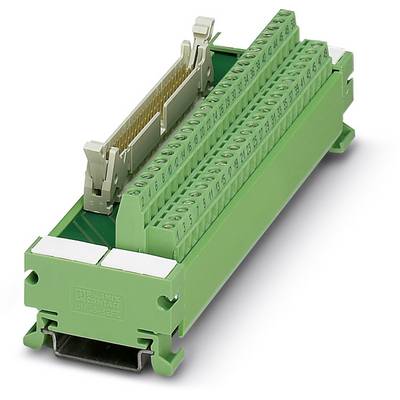'Electronic module in green with multiple connection terminals. Suitable for wiring electronic circuits.'