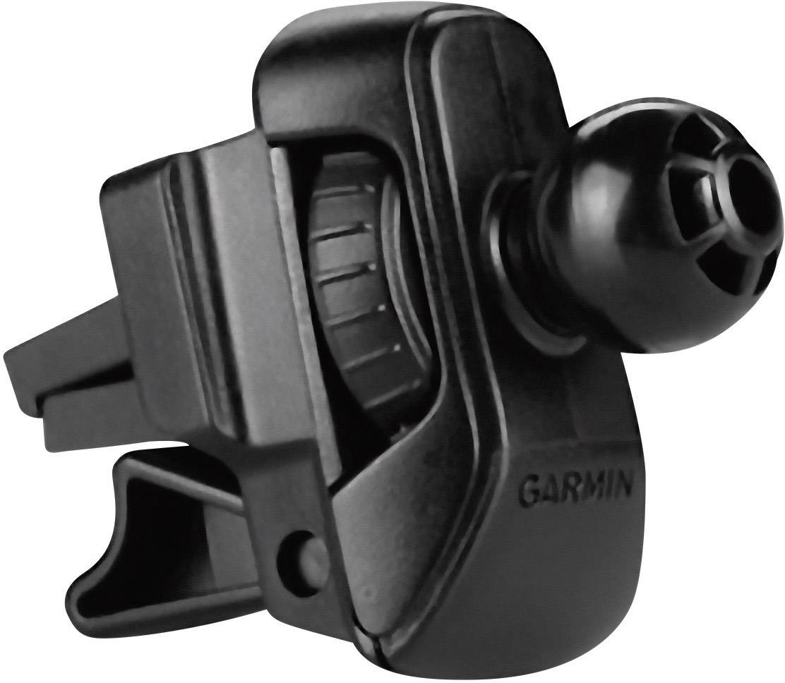 A black plastic fixing component with a ball joint, designed to securely mount devices such as navigation systems.