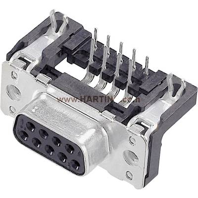 A DB9 socket (female) with nine pins for connection to serial interfaces in electronic devices.