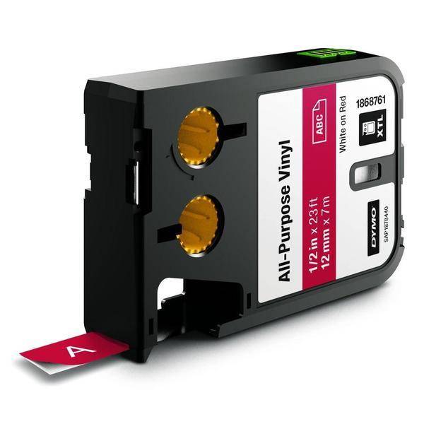DYMO XTL Labels Tape colour Red Font colour White 12 mm 7 m