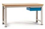 Single workbench professional, complete 1500 x 700 x 840 mm, PCB Multiplex RAL 7035 light gray