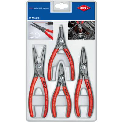 Knipex 00 20 03 SB Circlip pliers set Suitable for Outer and inner rings 12-25 mm, 19-60 mm 10-25 mm, 19-60 mm Tip shape