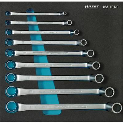 Hazet 163-101/9 Double-ended box wrench set 9-piece Spanner size (metric) 6 - 23 mm-0