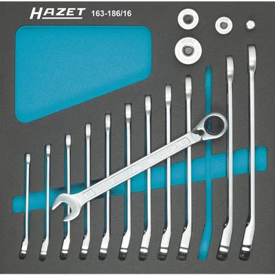 Hazet 163-186/16 Ratcheting crowfoot wrench set 12-piece Spanner size (metric) 8 - 19 mm