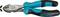 Blue-black side cutters with ergonomic handles. Suitable for cutting wires and thin metal parts.