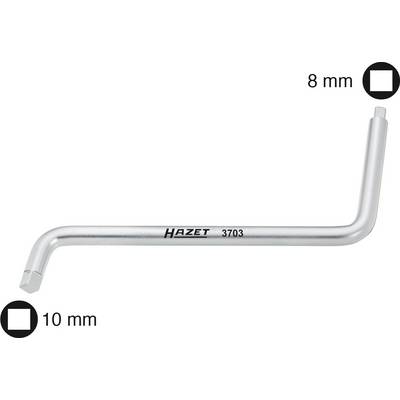 A Hazet silver-coloured offset ring spanner with 8 mm and 10 mm sizes at each end.
