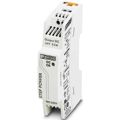  Phoenix Contact  STEP-PS/48AC/24DC/0.5  Rail mounted PSU (DIN)    24 V DC  0.55 A  24 W  No. of outputs:1 x    Content