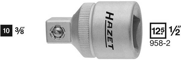Hazet 958 958-2 Bit adapter  3/8 inch Drive (screwdriver) 1/2" (12.5 mm) 36 mm 1 pc(s)