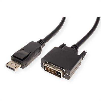 Value DisplayPort Cable DisplayPort plug, DVI-D 24+1-pin plug 1.50 m Black 11.99.5619 Shielded DisplayPort cable