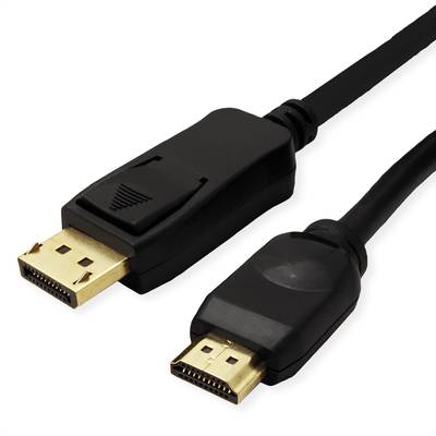 Value DisplayPort Cable DisplayPort plug, HDMI-A plug 5.00 m Black 11.99.5788 Shielded DisplayPort cable