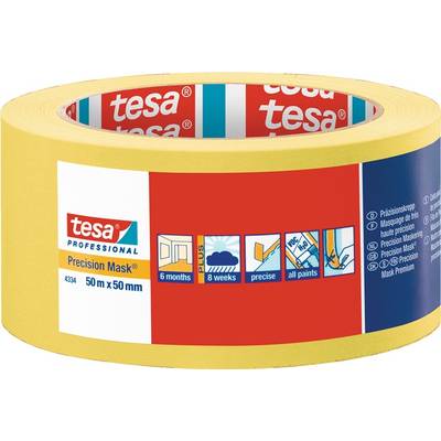 tesa PRECISION 04334-00004-00 Masking tape Präzisionskrepp® Yellow (L x W) 50 m x 50 mm 1 pc(s)