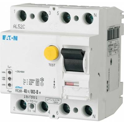 Eaton 167898 FRCDM-63/4/03-G/B RCCB (AC/DC sensitive)     4-pin 63 A 0.3 A 240 V, 415 V