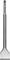 A flat SDS chisel made of metal, used for demolition work and processing materials such as concrete or stone.