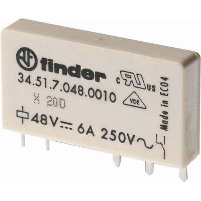 Finder 34.51.7.060.0010 PCB relay 60 V DC 6 A 1 change-over 1 pc(s) 