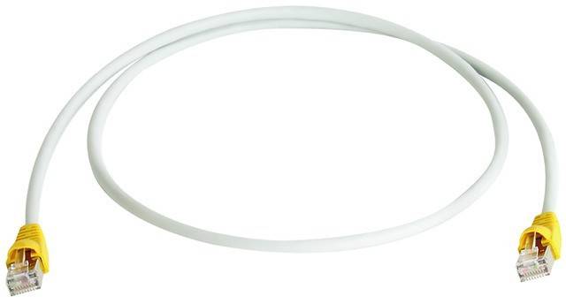 Telegärtner RJ45 (cross-over) Networks Cable CAT 6A S/FTP 7.50 m Grey Flame-retardant, incl. detent-1