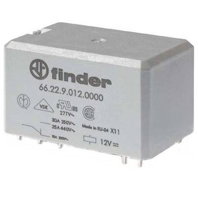 Finder 66.22.9.024.1000 PCB relay 24 V DC 30 A 2 change-overs 10 pc(s) 