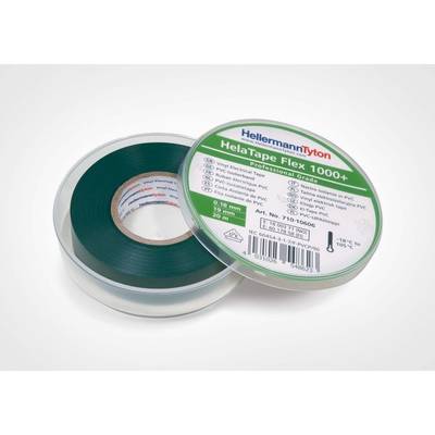 HellermannTyton HelaTape Flex 1000+ 710-10606 Electrical tape HelaTape Flex 1000+ Green (L x W) 20 m x 19 mm 1 pc(s)