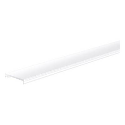 A long, clear acrylic L-shaped profile that can be used as an edge cover or protective strip.