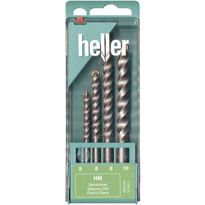 Heller  17744 3 Carbide metal Masonry twist drill bit set 4-piece 5 mm, 6 mm, 8 mm, 10 mm  Cylinder shank 1 Set