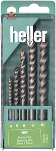 Heller Tools  17745 0  Masonry twist drill bit set 5-piece 4 mm, 5 mm, 6 mm, 8 mm, 10 mm  Cylinder shank 1 Set