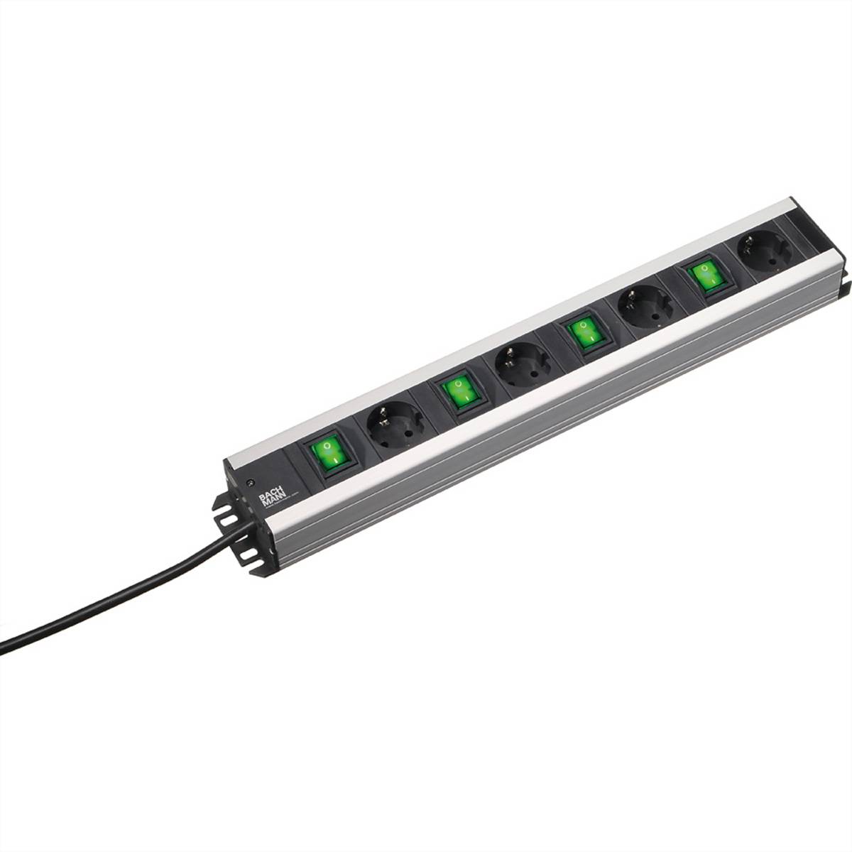 Bachmann 300.049 Power strip (+ switch) Black, Aluminium PG connector