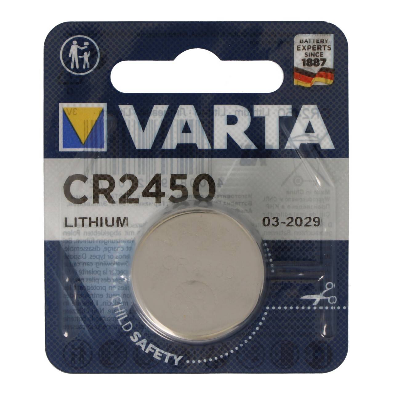 100x Varta CR2450 1er Blister 3V Batterie Lithium Knopfzelle 560 mAh VCR2450 