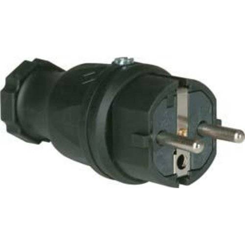 PCE 0522-s Safety plug Solid rubber 230 V Black IP44-0
