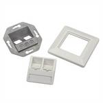 Recording module 80 x 80 mm, 45°-outlet, 2-fold, alpine white