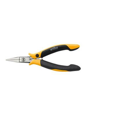A yellow and black pliers with 'Wiha' printed on the handle.